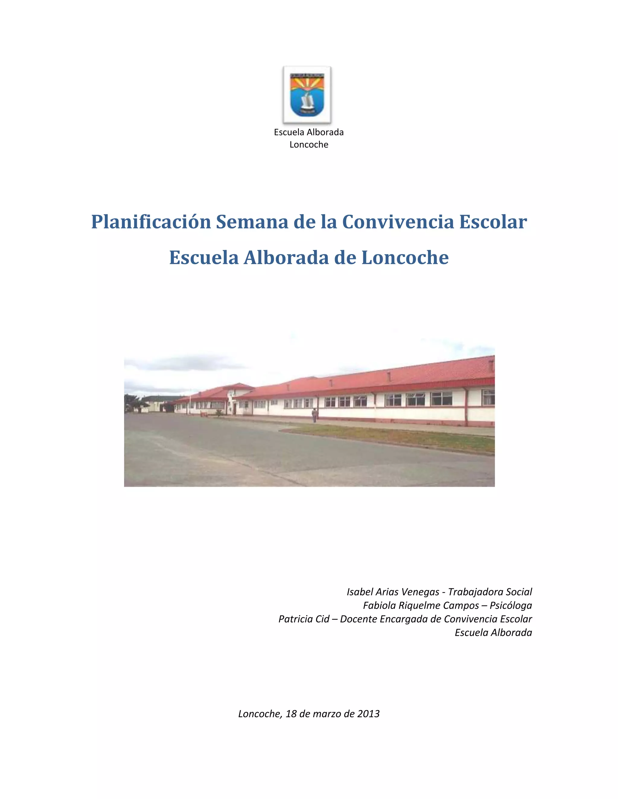 Semana de la convivencia escolar 2013 | PDF