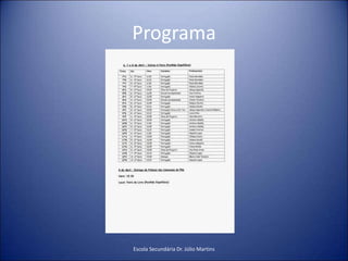 ProgramaEscola Secundária Dr. Júlio Martins