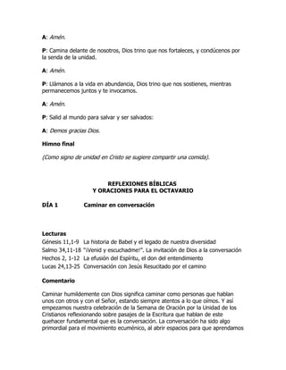 Semana oracion por la unidad de los cristianos | PDF