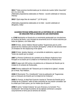 Semana oracion por la unidad de los cristianos | PDF