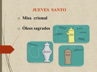 JUEVES SANTO
o Misa crismal
o Óleos sagrados
 