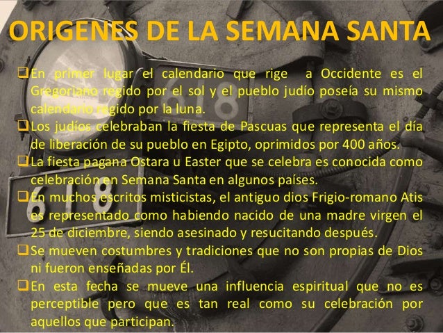 Resultado de imagen de origen de la semana santa