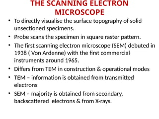 Scanning electron microscope and transmitance | PPTX