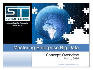 Mastering Enterprise Big Data
Concept Overview

March, 2014

Copyright 2014 – Semantech Inc.

1

 