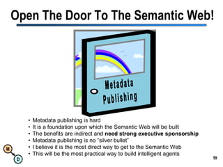 Requires each person to put an RDF file on their web pages