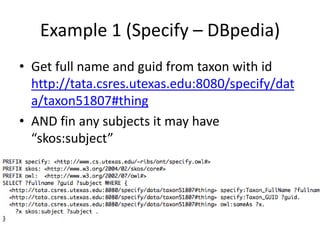 RiBS - Miranker LabUltrawrapVirtualizes a RDBMS as Graph (RDF)Automatically generate the ontology from schemaQuery a RDBMS in SPARQL (language for RDF)Leverage SQL optimizer to do all the hard workInsert arbitrary RDF to your RDBMS without altering schema DiamondLinked Data query engineLinked Traversal based query executionStart with a URI that returns RDF and follow links