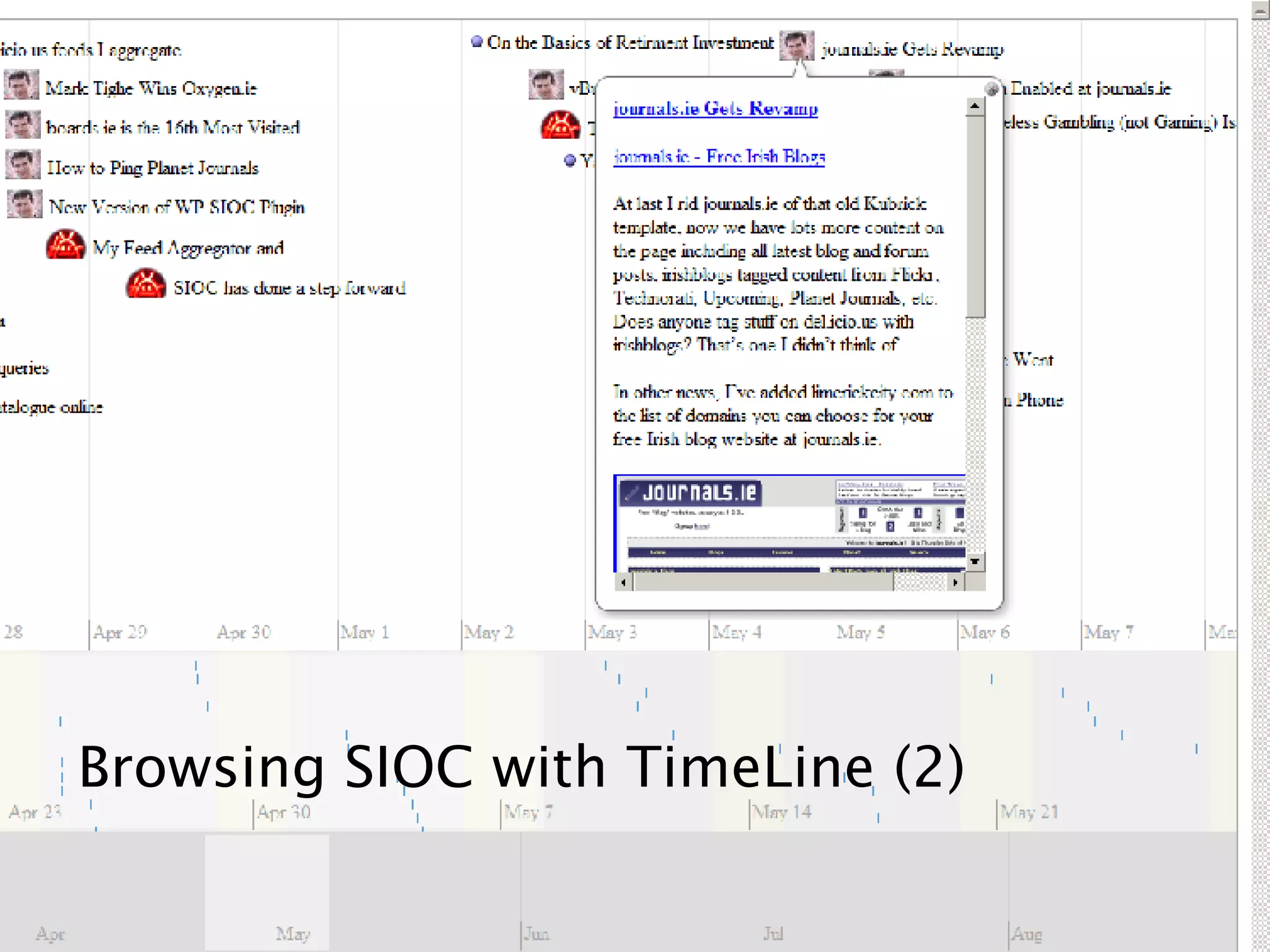 Browsing SIOC with TimeLine (2) 