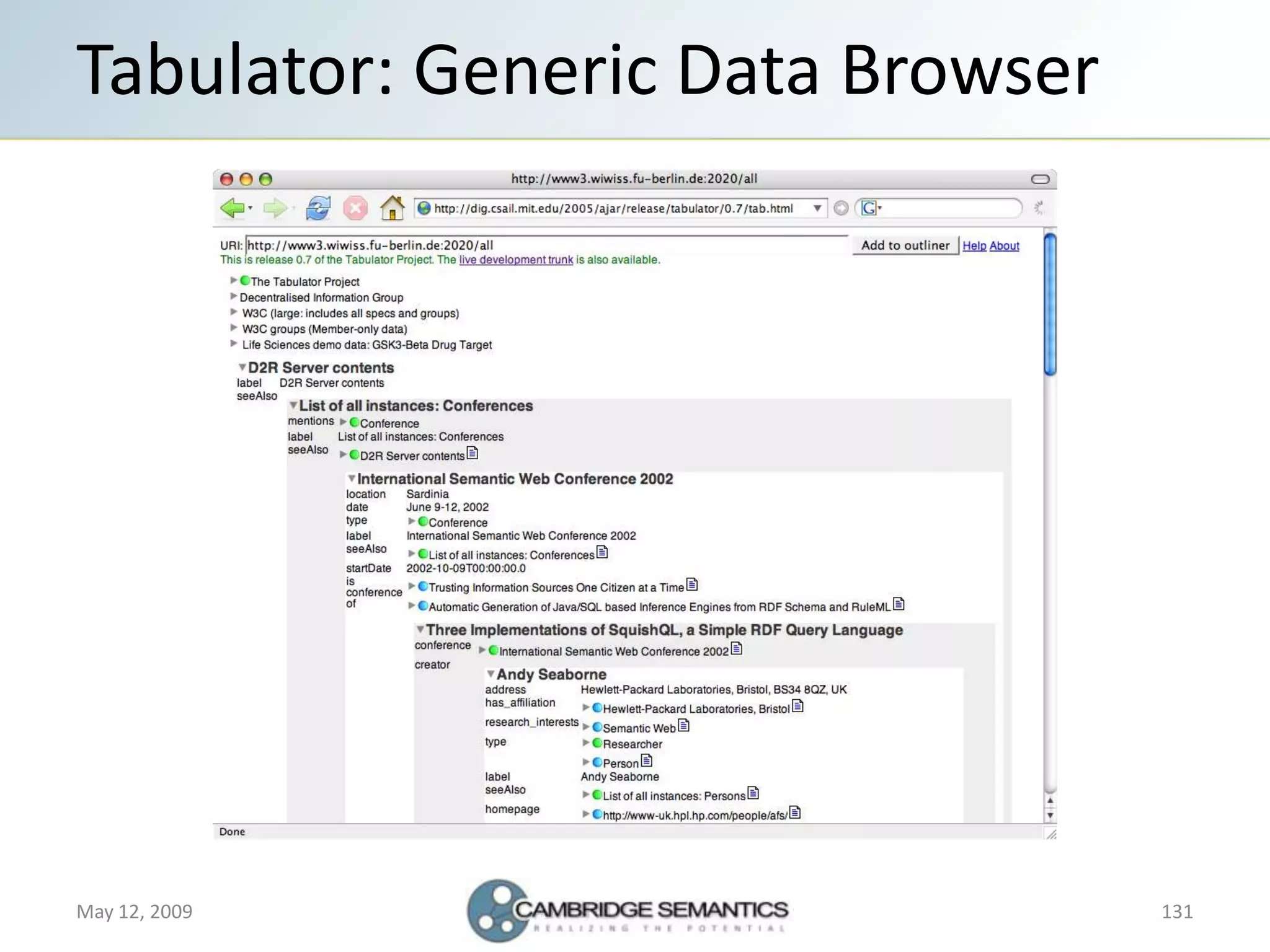 Semantic Web Landscape 2009