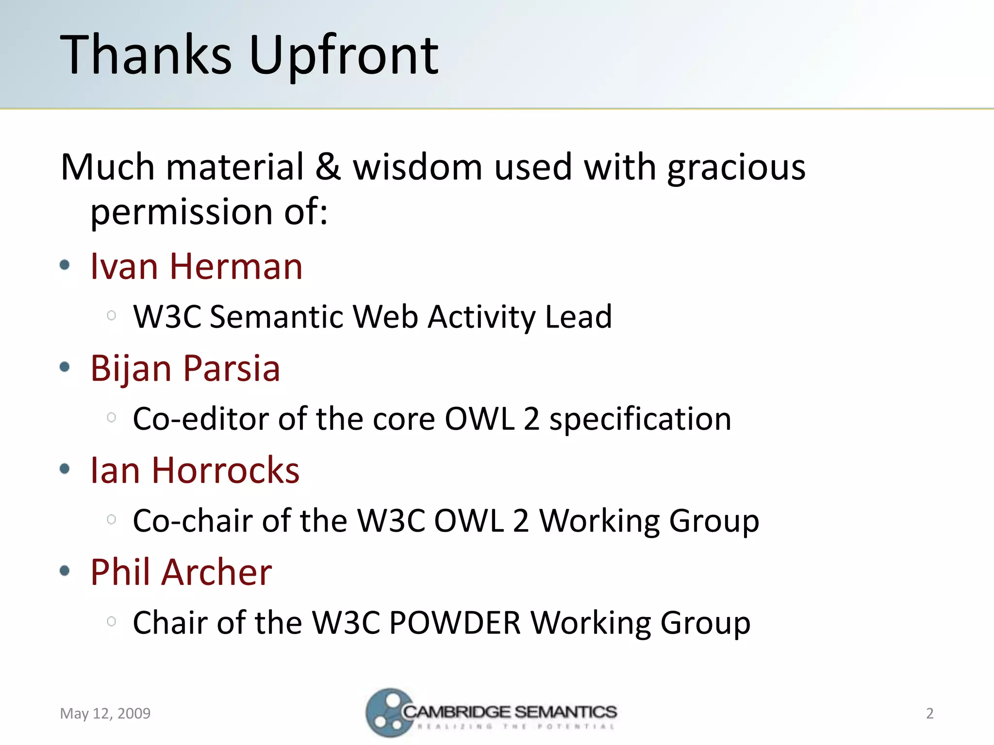 Semantic Web Landscape 2009