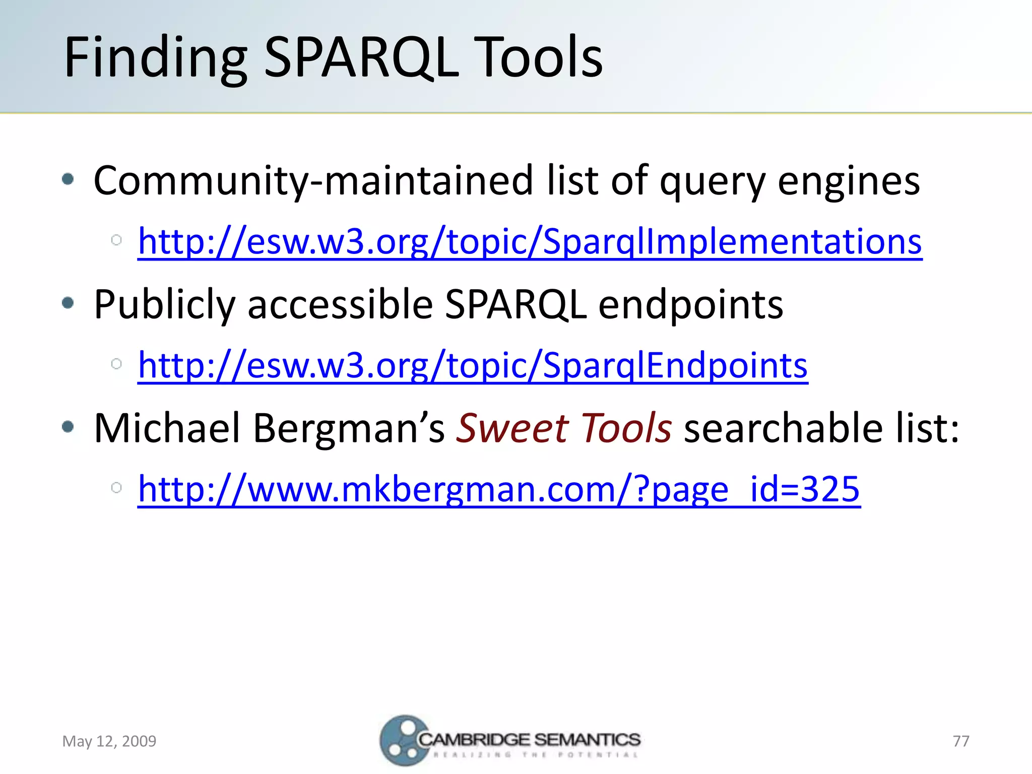 Semantic Web Landscape 2009