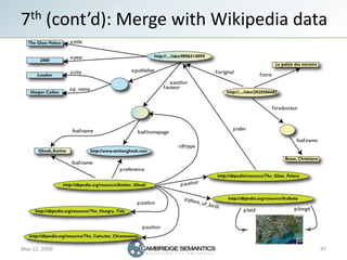 7th (cont’d): Merge with Wikipedia data




May 12, 2009                          47
 
