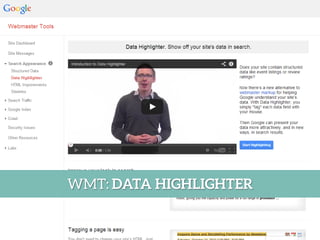 ―Google doesn’t use markup for ranking
purposes at this time—but rich snippets can
make your web pages appear more
prominently in search results, so you may
see an increase in traffic.‖
Source:
https://support.google.com/webmasters/answer/1211158?hl=en
 