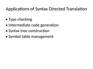 Semantic Analysis ntermediate Code Generation in Compiler Design | PPTX