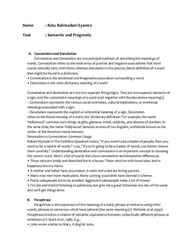Semantic And Pragmatic Semantic And Pragmatic