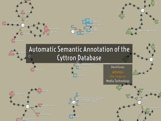 Automatic Semantic Annotation of the
          Cyttron Database
                              David Graus
                               @dvdgrs
                             http://graus.nu
                           Media Technology
 