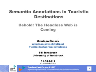 TFF 2017 - Semantic annotation of touristic destinations