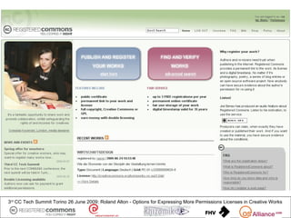 3rd CC Tech Summit Torino 26 June 2009: Roland Alton - Options for Expressing More Permissions Licenses in Creative Works
 