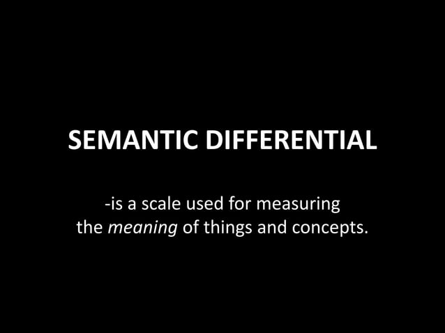Semantic Differential | PPTX