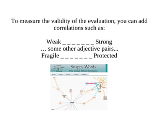 Opposite adjectives in  SD in design : Weak _ _ _ _ _ _ _ Strong Young _ _ _ _ _ _ _ Old Masculine _ _ _ _ _ _ _ Femenine Slow _ _ _ _ _ _ _ Fast neutral extremely in this direction extremely in this direction 