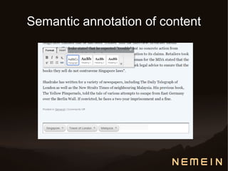 Semantic annotation of content
 