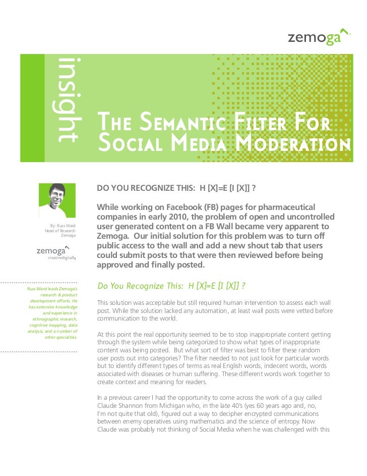 The Semantic Filter for Social Media Moderation