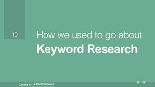 10!
Course by
10!
Keyword Research
How we used to go about!
 