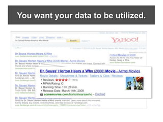 You want your data to be utilized.
 