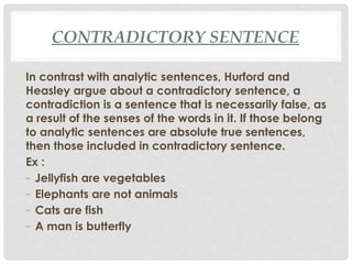 Sentence Contradictions Understanding Sense Properties and Stereotypes in Language and Meaning ...