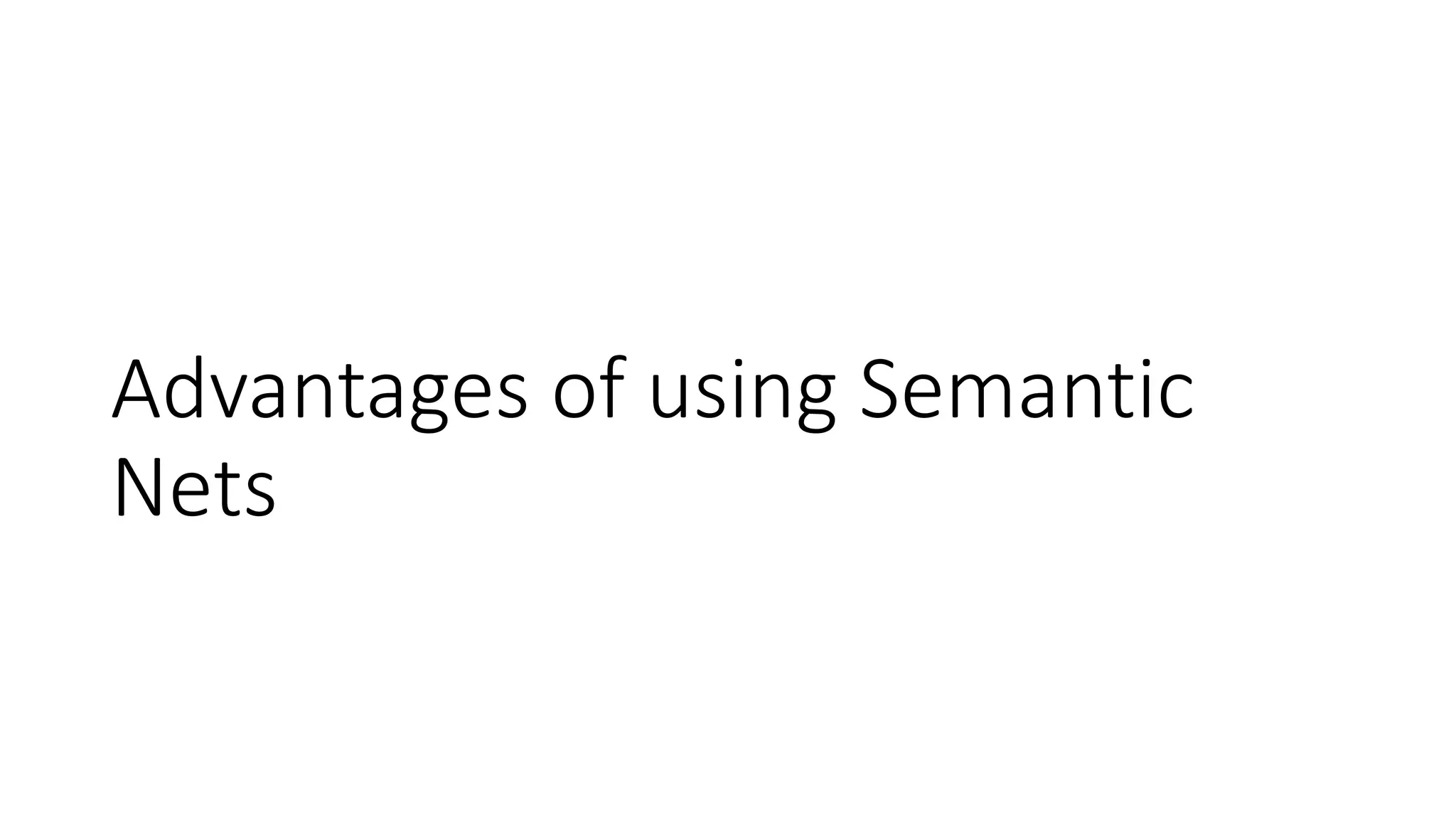 Advantages of using Semantic
Nets
 