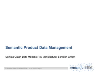 semantic PDM
Using a Graph Data Model at Toy Manufacturer Schleich GmbH
Semantic Product Data Management
Dr. Andreas Weber | semantic PDM | 26.04.2016 | page 1
 