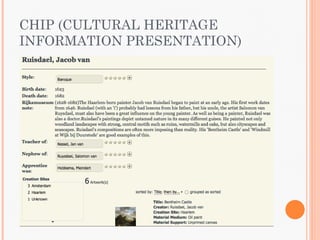 CHIP (CULTURAL HERITAGE
INFORMATION PRESENTATION)
 
