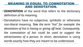 SEMANTICS- meaning of words and sentences | PPTX