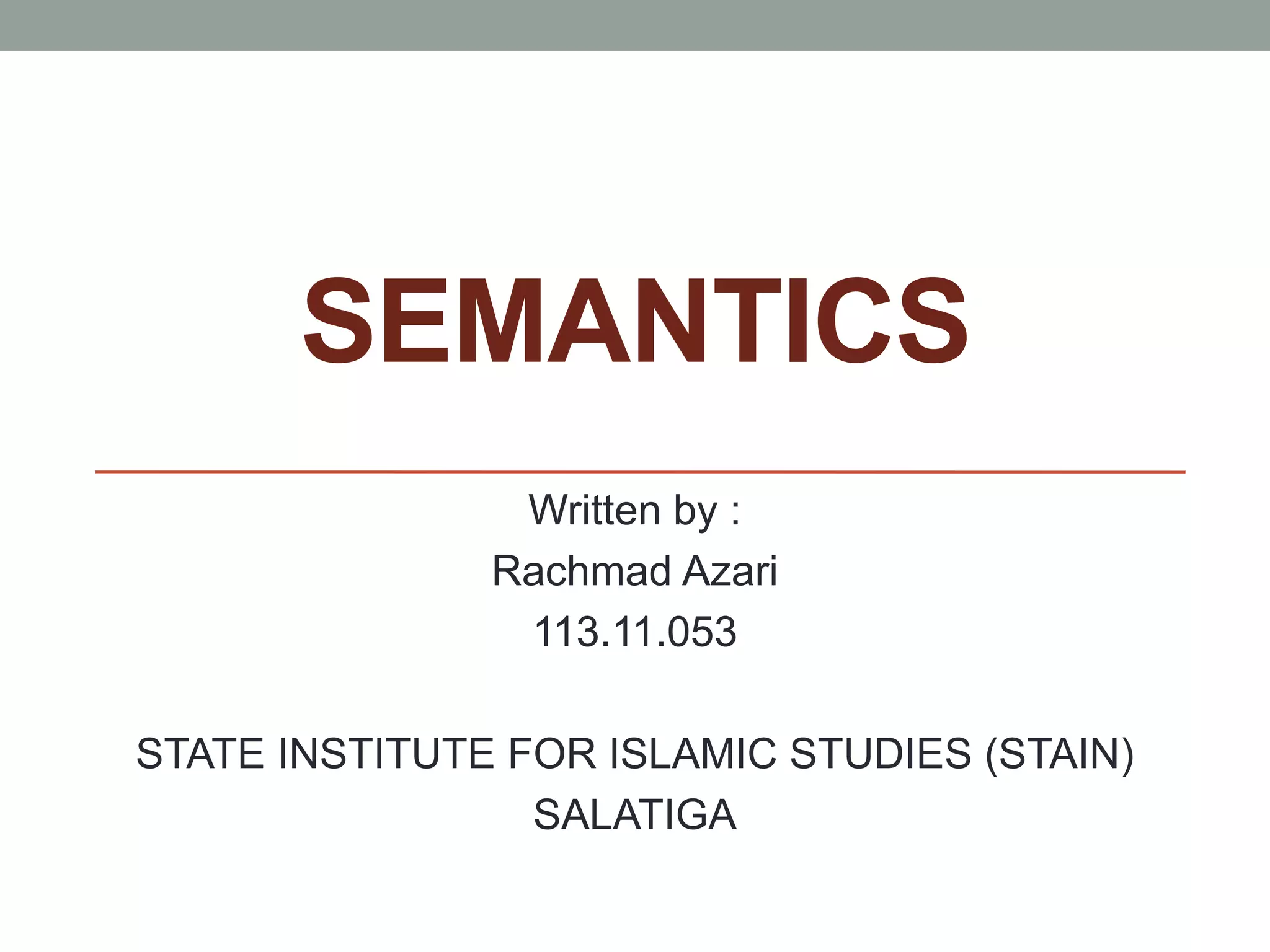 Semantics ppt | PPTX