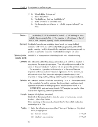 Semantics   session 4a sense properties