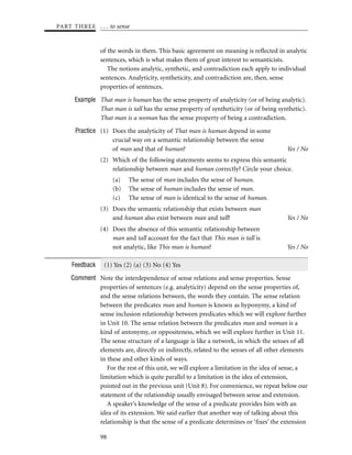 Semantics   session 4a sense properties
