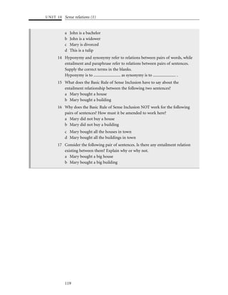 Semantics session 4b sense relations identity and similarity of sense | PDF