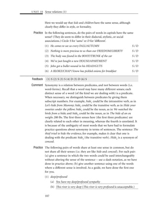 Semantics session 4b sense relations identity and similarity of sense | PDF