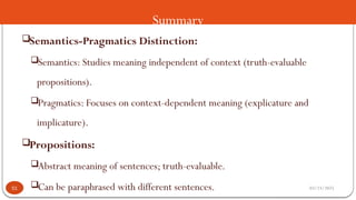 Introducing English Semantics and Pragmatics | PPTX