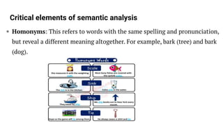 Critical elements of semantic analysis
 