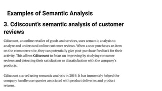 Examples of Semantic Analysis
 