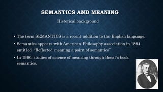 Semantics and meaning | PPTX