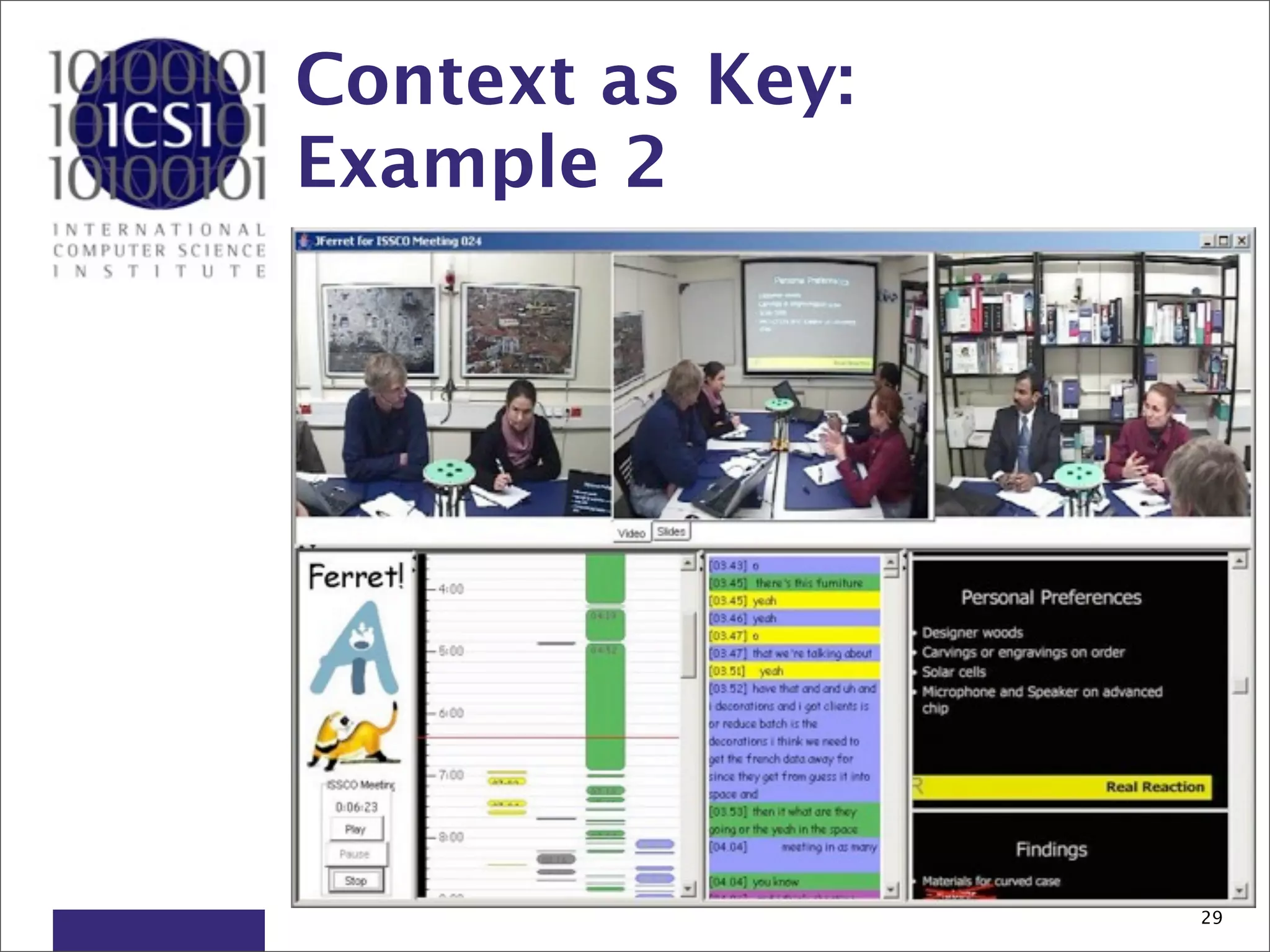 Context as Key:
Example 2




                  29
 