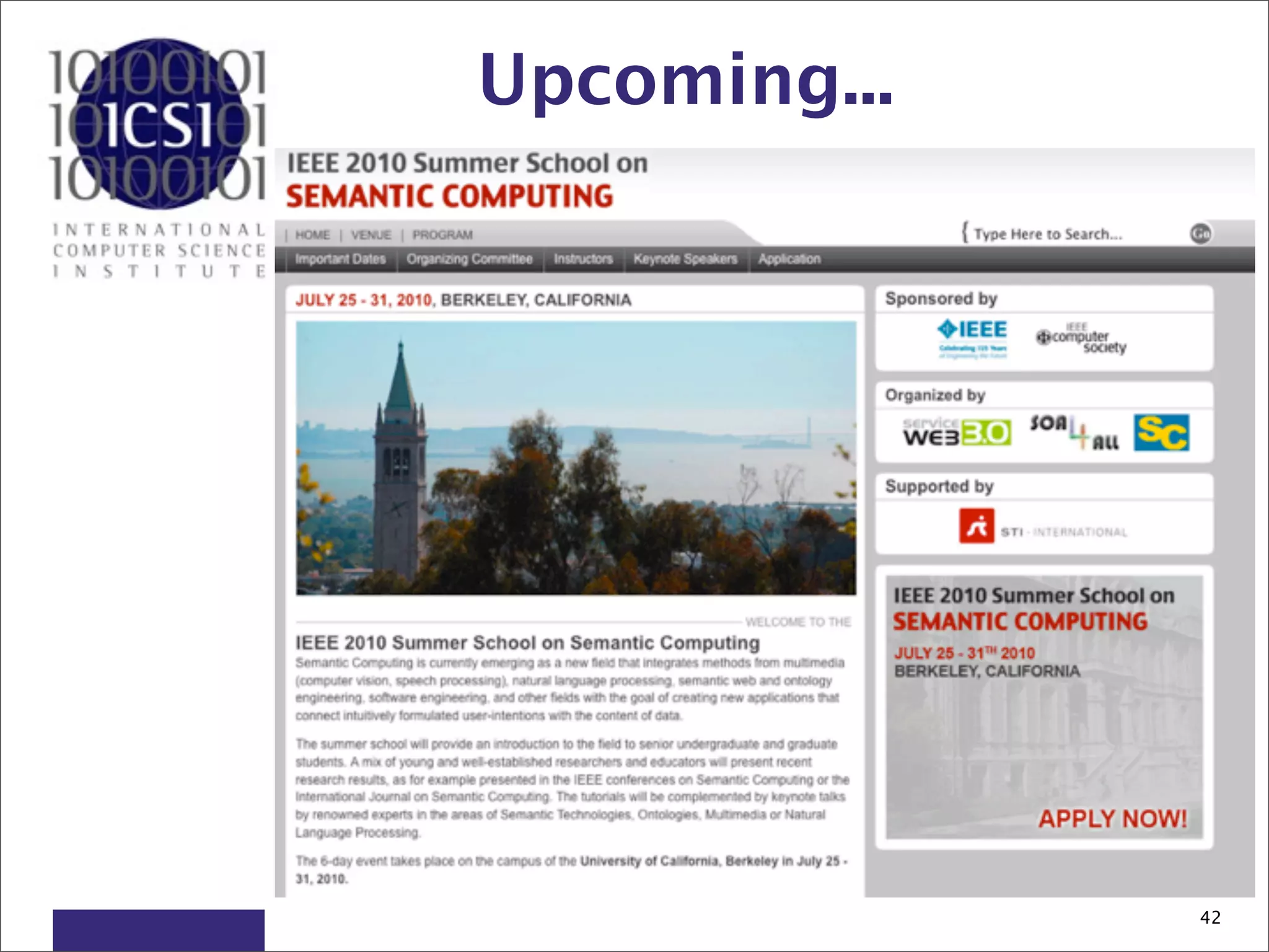 Upcoming...




              42
 