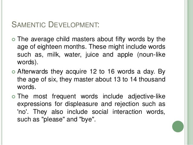 Semantics and semantic development