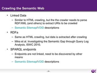 Semantic Search overview at SSSW 2012