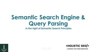 @KorayGubur
Semantic Search Engine &
Query Parsing
In the Light of Semantic Search Principles
 