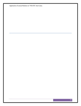 Application of Lexical Relation on ‘THE KITE’ short story




                                                            18
 