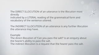 Indicated Example Semantics : interpersonal meaning direct and indirect illocution .pptx