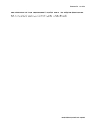 Semantics of narration