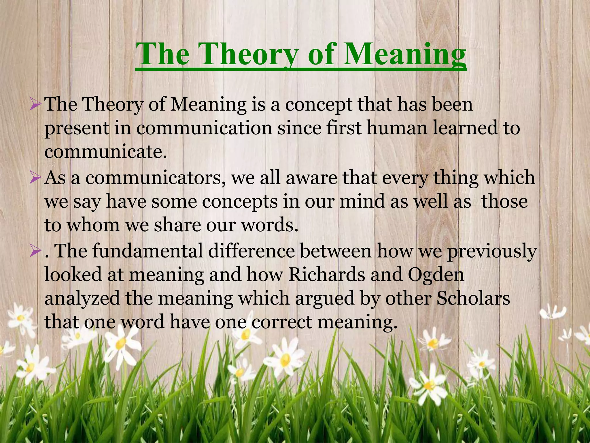 Theory of meaning by Ogden and Richards PPT